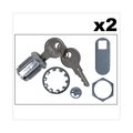 Rubbermaid Commercial Replacement Lock and Keys for Cleaning Carts, Silver FG9T73M20000
